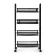 ModernHome Mobile Metal Storage Rack on Wheels with 4 Shelves, Black