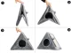 Triangular Cat Scratcher with Hideout Cave and Toy Ball, Grey