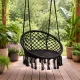 Boho Hanging Chair Macrame Garden Swing MultiGarden, Black