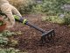 Garden Tool Set with Bag DIVO Trowel Fork Rake 3 Pcs, black-green