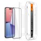 Apple iPhone 15 6.1\'\' Spigen \"EZ FIT\" Tempered Glass Screen Protector, Black | Защитное Стекло для...