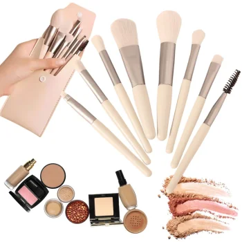 Professional 8-Piece Makeup Brush Set with Cosmetic Case