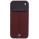 Mercedes Leather Semi Wrap Iconic Line MagSafe Case for iPhone 18 Pro Max / 17 Pro Max - Burgundy