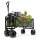 Folding Beach and Camping Wagon Cart Mountain Goat PRO - Military Green