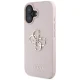Guess Grained Big 4G Logo Small Classic Logo Case for iPhone 16, Pink