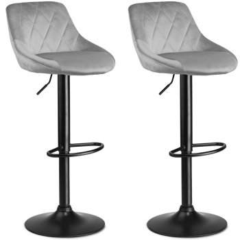 Sofotel Nerra Bar Stools with Backrest, Light Grey, Set of 2