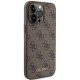 Apple iPhone 15 Pro Max 6.7\'\' Guess 4G Metal Gold Logo Case Cover, Brown