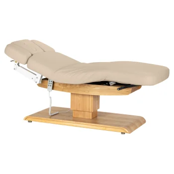 Electric SPA Treatment Bed Sillon Relax, 63–87 cm, Beige / Light Wood