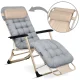 Sofotel Chillwell Folding Garden Lounger with Cushion, Set of 2, Light Grey