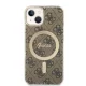 Apple iPhone 14 Plus 6.7\" Guess 4G Print MagSafe Case Cover (GUBPP14MH4EACSW) + Charger, Brown