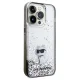 Karl Lagerfeld iPhone 14 Pro Case Liquid Glitter Choupette, Transparent