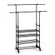 Massido 686300 Adjustable Clothes Rack with Wheels, Black