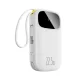 Baseus EnerFill FC31 20000mAh 22.5W Powerbank with Digital Display and 2 Built-in Cables (USB-C + Lightning) - White
