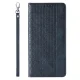 Magnet Strap Wallet Case for iPhone 12 Pro Max with Stand and Lanyard, Blue