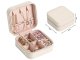 Jewelry Case Display Box Storage Organizer On Zipper, White
