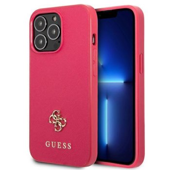 Apple iPhone 13 Pro 6.1" Guess Saffiano 4G Small Metal Logo Case Cover, Pink