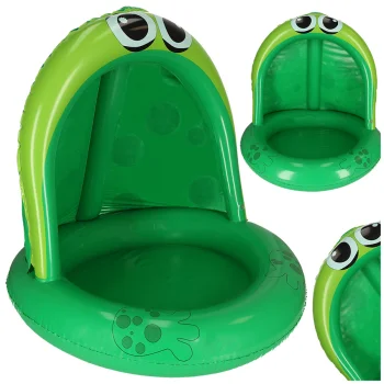 Inflatable Kids Pool with Canopy Frog, 95 cm