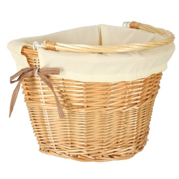RALLEX Wicker Front Bike Basket with Quick Release Click Mount, White