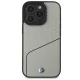 BMW iPhone 16 Pro Case Sign Leather Textured and Line MagSafe, Gray