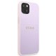 Guess Saffiano Hot Stamp & Metal Logo Case for iPhone 13 mini, Purple