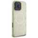 Guess Saffiano Peony Classic Logo MagSafe iPhone 16 Pro Max Case - Gold