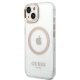 Guess Metal Outline MagSafe Case for iPhone 14 Plus - Clear/Gold