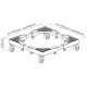 Maclean MC-119 B Mobile Appliance Base, Adjustable 700-900mm, 200kg, White