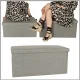 Foldable Storage Ottoman Pouf 76x38x38 cm, Grey
