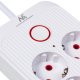 Maclean MCE389 W Power Strip, 6 Sockets, 4x USB-A, 1x USB-C, 1.5m, White