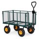 Garden transport cart 400 kg, opening sides, large pneumatic wheels, MultiGarden, green