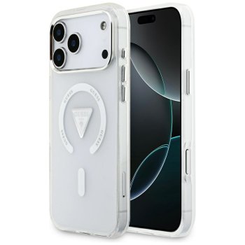 Guess IML Gradient Triangle Logo MagSafe Case for iPhone 17 Pro Max, Transparent
