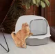 Enclosed Cat Litter Box with Scoop ZW32, Grey