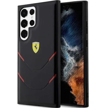 Ferrari Hot Stamp Lines Case for Samsung Galaxy S23 Ultra Black