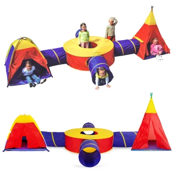 Iplay 7 in 1 Kids Play Tent and Tunnel Set