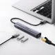Ugreen CM475 USB 3.0 Hub Adapter with RJ-45 Ethernet and USB-C PD, Gray