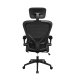Ergonomic Swivel Office Chair with Adjustable Headrest and Armrests, Black