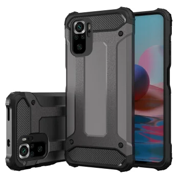 Hybrid Armor Tough Rugged Case for Xiaomi Poco M4 Pro 5G, Black