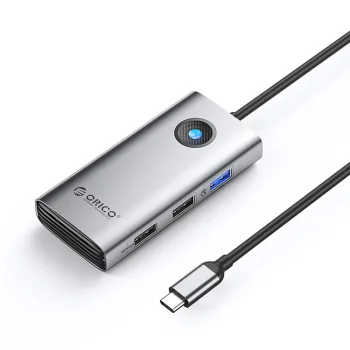 Orico PW11-5P USB-C Hub (1x USB-A 3.0, 2x USB-A 2.0, 1x USB-C PD, 1x HDMI), Gray