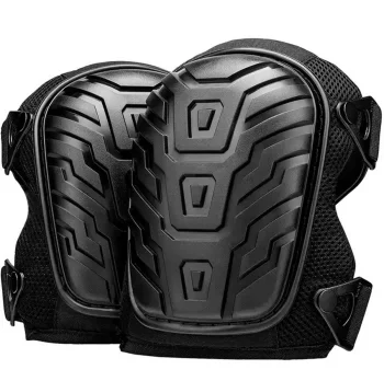 Gel Protective Knee Pads for Construction and Paving, 2 Pack, Black