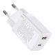 Baseus Super Si Pro Wall Charger 30W USB + USB Type C, White