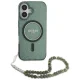 Guess iPhone 16 Plus Case IML Glitter With Pearl Strap MagSafe, Green