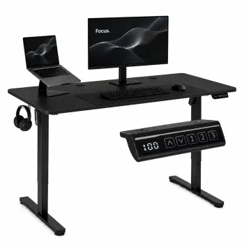 ModernHome Electric Height Adjustable Desk 140x60 cm 72-118 cm, Black