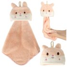 Kids Hand Towel with Rabbit for Preschool 42x25 cm, Pink