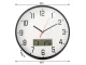 Wall clock large silent 30cm round pointer date temperature wood