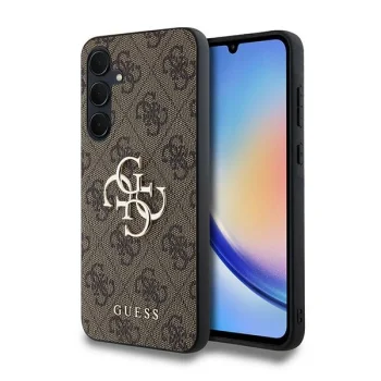 Guess Samsung Galaxy A35 Case 4G Big Metal Logo, Brown