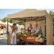 Plonos Garden Pavilion with 3 Walls, 3x3m, Beige