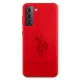 Samsung Galaxy S21 (SM-G991) US Polo Silicone On Tone Case Cover (USHCS21SSLHRTRE), Red