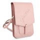 Guess Saffiano Script Phone Bag, Pink