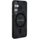 Guess Samsung Galaxy S24 Case 4G Leather Metal Logo MagSafe, Black