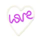 Neolia NNE02 LED Neon LOVE W SERCU, White/Purple